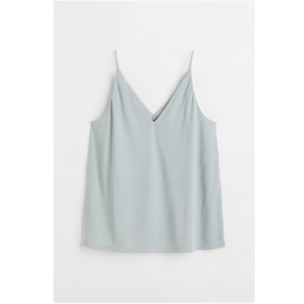 H&M Light Blue V-Neck Spaghetti Strap Camisole